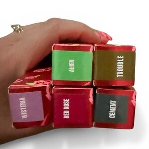 Lime Crime liquid lipstick Lot of 5 -Red Rose, Alien, Cement, Trouble, Wisteria